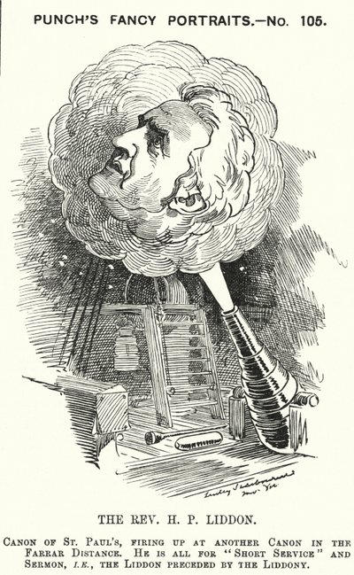 Caricatura de Punch: Henry Liddon, teólogo inglés (grabado) de Edward Linley (after) Sambourne