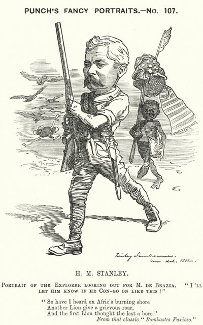 Caricatura de Punch: Henry Morton Stanley, periodista y explorador galés de Edward Linley (after) Sambourne