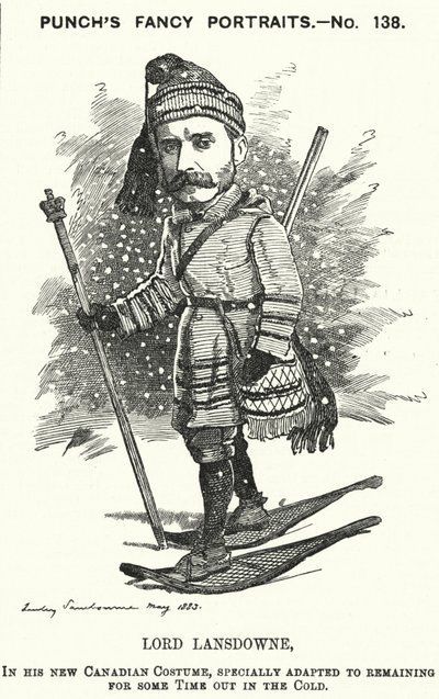 Caricatura de Punch: Henry Petty-Fitzmaurice, 5º Marqués de Lansdowne, político británico y Gobernador General de Canadá (grabado) de Edward Linley (after) Sambourne