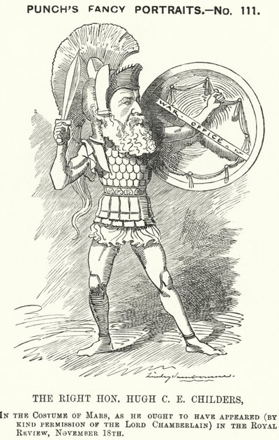Caricatura de Punch: Hugh Childers, político liberal inglés (grabado) de Edward Linley (after) Sambourne