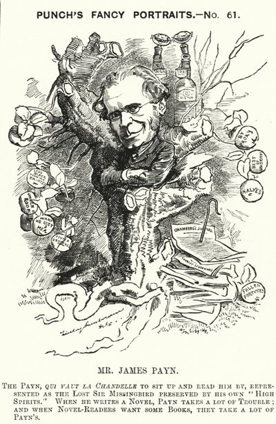 Caricatura de Punch: James Payn, novelista inglés (grabado) de Edward Linley (after) Sambourne