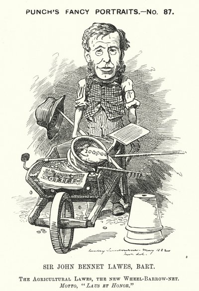 Caricatura de Punch: John Bennet Lawes, empresario y científico agrícola inglés (grabado) de Edward Linley (after) Sambourne