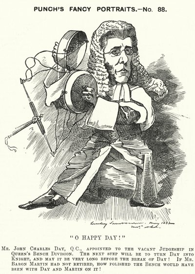 Caricatura de Punch: John Charles Day, abogado y juez inglés (grabado) de Edward Linley (after) Sambourne