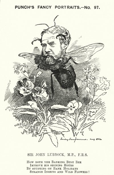 Caricatura de Punch: John Lubbock de Edward Linley (after) Sambourne