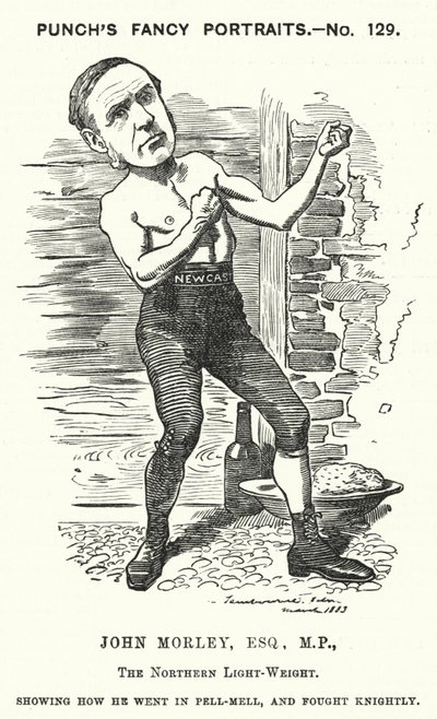 Caricatura de Punch: John Morley, político liberal inglés (grabado) de Edward Linley (after) Sambourne