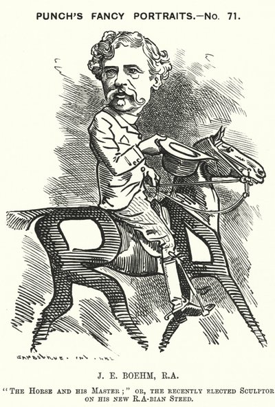 Caricatura de Punch: Joseph Edgar Boehm, escultor inglés de Edward Linley (after) Sambourne