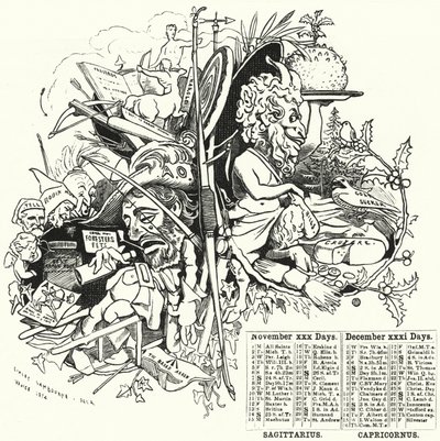 Caricatura de Punch: Noviembre y Diciembre de Edward Linley (after) Sambourne