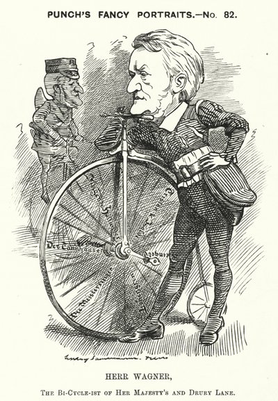 Caricatura de Punch: Richard Wagner, compositor alemán (grabado) de Edward Linley (after) Sambourne