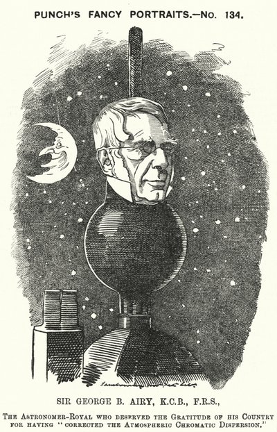 Caricatura de Punch: Sir George Biddell Airy, astrónomo real inglés (grabado) de Edward Linley (after) Sambourne
