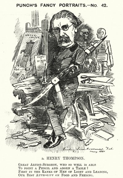 Caricatura de Punch: Sir Henry Thompson, cirujano inglés de Edward Linley (after) Sambourne