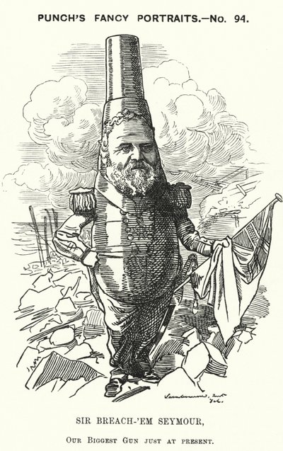 Caricatura de Punch: Sir Michael Seymour, almirante británico (grabado) de Edward Linley (after) Sambourne