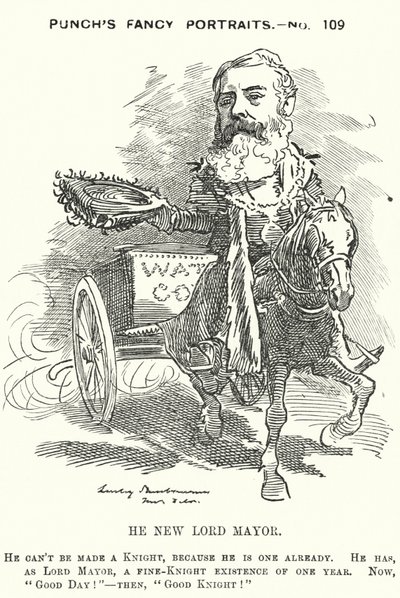 Caricatura de Punch: Sir Robert Fowler de Edward Linley (after) Sambourne