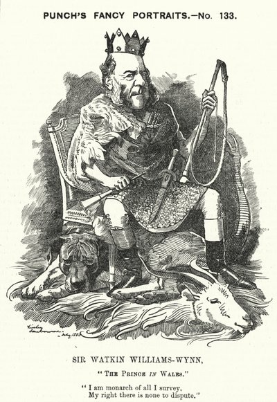 Caricatura de Punch: Sir Watkin Williams-Wynn, 6º Baronet, político conservador galés (grabado) de Edward Linley (after) Sambourne
