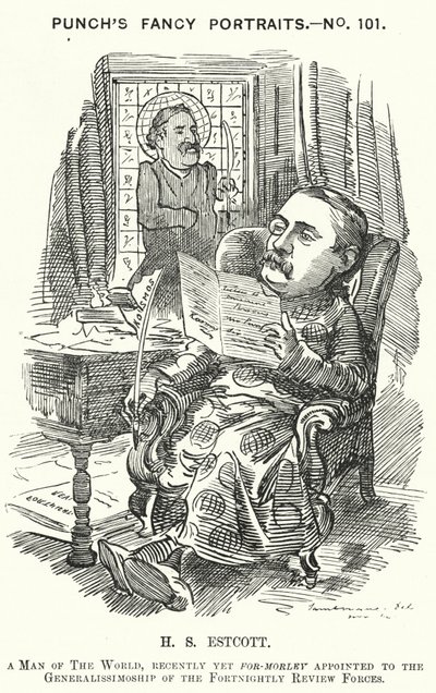 Caricatura de Punch: Thomas Hay Sweet Estcott, periodista y editor inglés de Edward Linley (after) Sambourne