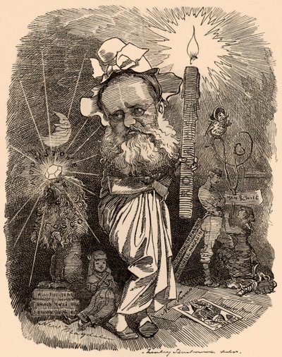 Caricatura de Wilkie Collins (1824-1889) novelista de Edward Linley Sambourne