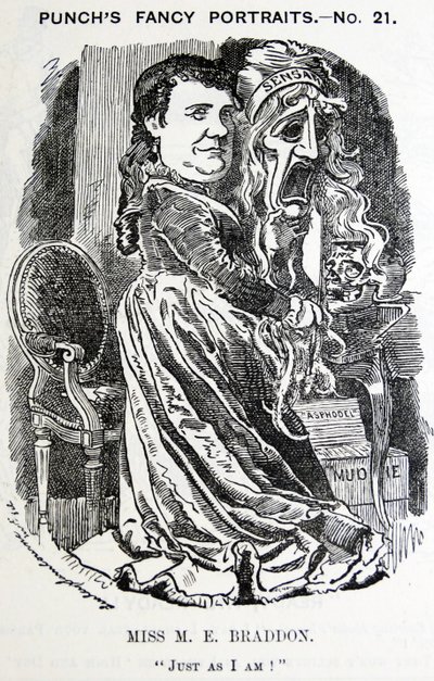 Retrato ilustrado de Mary Elizabeth Braddon (Maxwell) de Edward Linley Sambourne