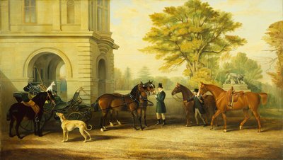 Faetón, ponis, caballos y perros favoritos de Lady Williams Wynns de Edward Lloyd