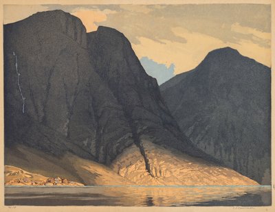 [Vista de la montaña con agua] de Edward Louis Laurenson