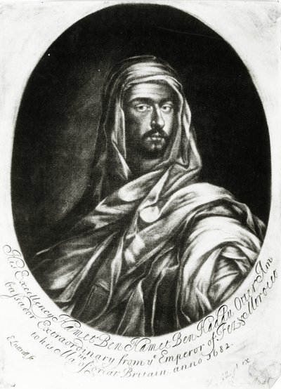 Su Excelencia Hamet Ben Hamet Ben Haddu Otter, publicado por John Lloyd, 1682 de Edward Luttrell