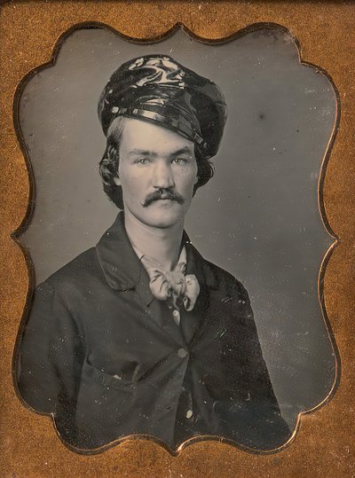 Hombre con Bigote Usando Sombrero de Aceite, 1854-55 de Edward M. Tyler