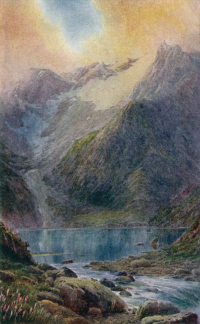 Lago Shisha Nag al atardecer de Edward Mary Joseph Molyneux