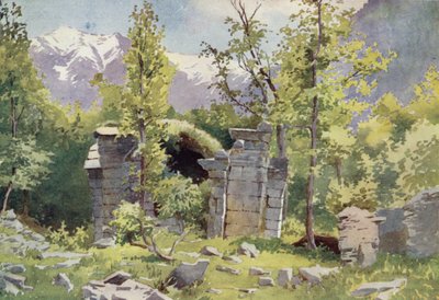 Ruinas de templos, Wangat, Valle de Sind de Edward Mary Joseph Molyneux