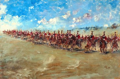 16º Lanceros avanzando al galope, 1898 de Edward Matthew Hale