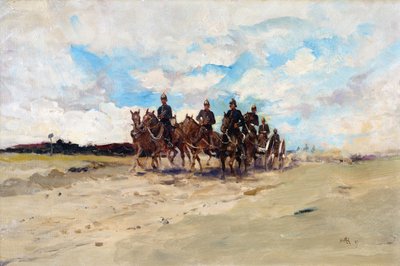 Artillería Real, un equipo de cañón de campo en marcha, 1897 de Edward Matthew Hale