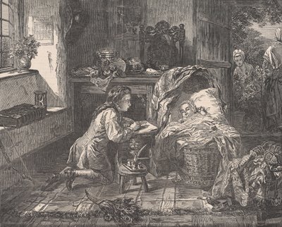 Primer esfuerzo en arte de Benjamin West, de Illustrated London News, 12 de mayo de 1849 de Edward Matthew Ward