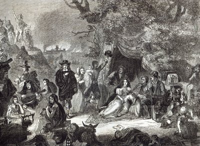 Campos de Highgate durante el Gran Incendio de Londres en 1666 de Edward Matthew Ward