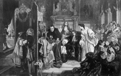 El Rey Jacobo II 1633-1701 recibiendo noticias del desembarco del Príncipe de Orange, 1890 de Edward Matthew Ward