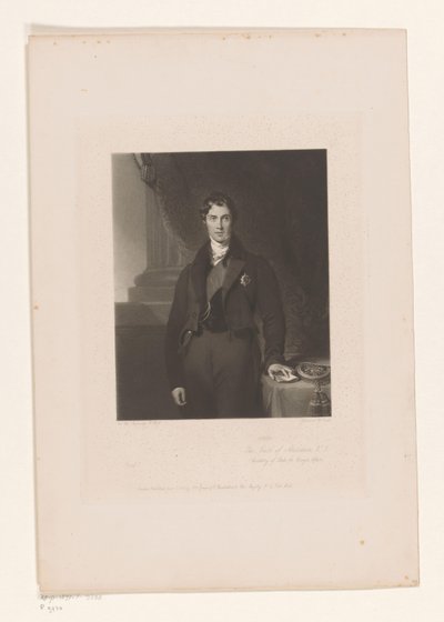 Portret de George Hamilton-Gordon El conde de Aberdeen KJ / secretario de Estado de Relaciones Exteriores (título sobre el objeto) de Edward McInnes