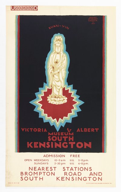 Póster, Museo Victoria y Alberto, para el Metro de Londres, 1921 de Edward McKnight Kauffer