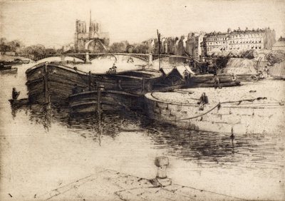 Vista de Notre Dame desde el Sena (grabado) de Edward Millington Synge