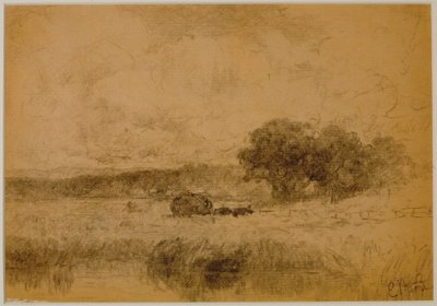 Landscape, Woods (#13) c. 1880 (grafito sobre papel) de Edward Mitchell Bannister
