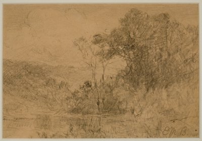 Landscape, Woods (#36) c. 1880s (grafito sobre papel) de Edward Mitchell Bannister