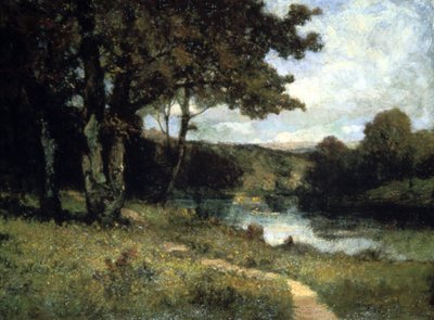 Árboles cerca de un río de Edward Mitchell Bannister