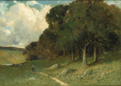 Sin título (hombre en el camino con árboles al fondo) de Edward Mitchell Bannister