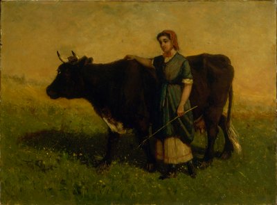 Sin título (mujer paseando con vaca) de Edward Mitchell Bannister