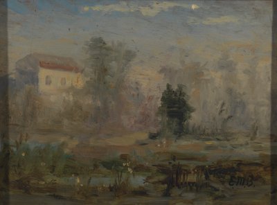 Paisaje sin título con casa en el fondo, s.f. de Edward Mitchell Bannister