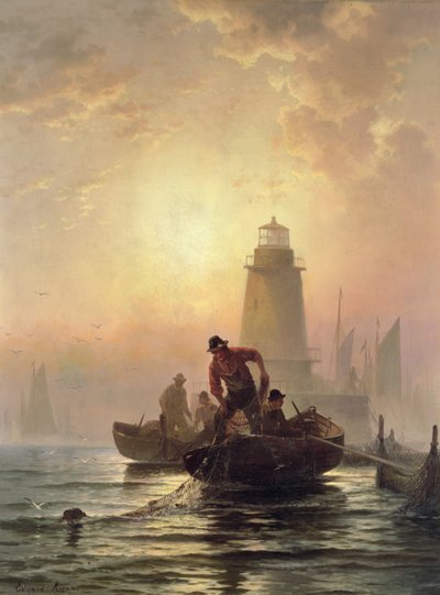 Estanque de peces, Orient Bay, Long Island de Edward Moran