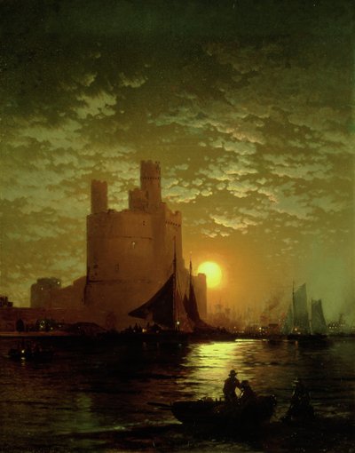 Escena a la luz de la luna de Edward Moran