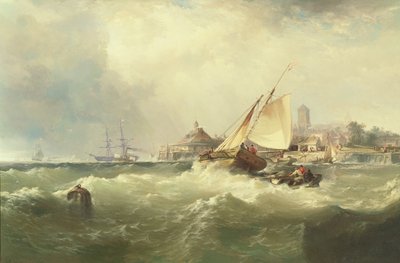 New Castle en el Delaware de Edward Moran