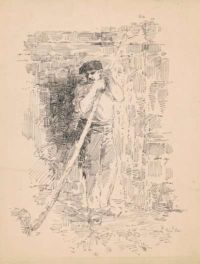 Campesino Masculino de Pie, c.1878 de Edward Moran