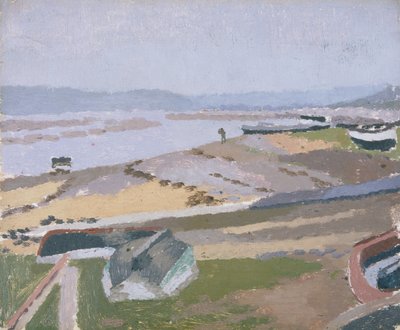 Estuario de Towy, Ferryside (Óleo sobre tabla) de Edward Morland Lewis