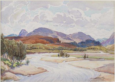 On the Spey (lápiz y acuarela sobre papel) de Edward Mossforth Neatby