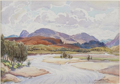 En el Spey, c.1935 (Acuarela) de Edward Mossforth Neatby