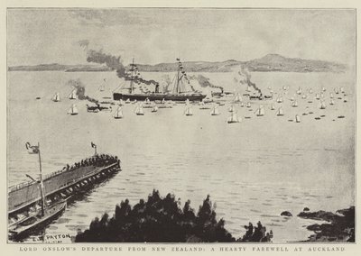 La partida de Lord Onslow de Nueva Zelanda, una despedida cordial en Auckland de Edward Payton