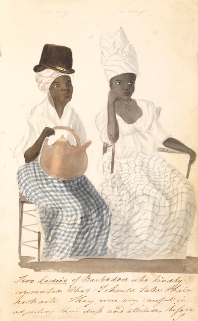 Dos damas de Barbados, principios del siglo XIX (acuarela) de Edward Pelham Brenton