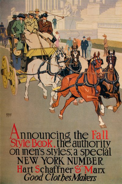 Portada de revista de moda masculina para The Fall Style Book, 1911 de Edward Penfield